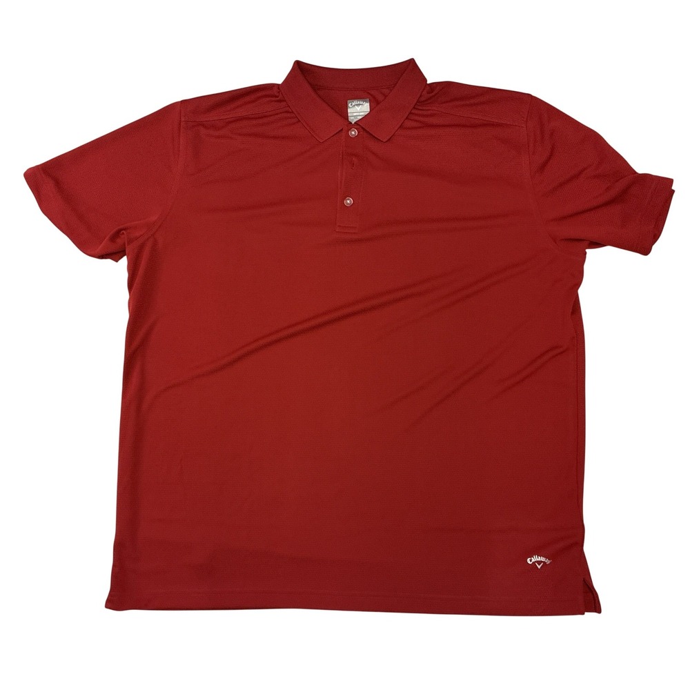 Callaway‎ Opti-Dri Mens 2XL Red Short Sleeve Golf Polo Shirt SU30526